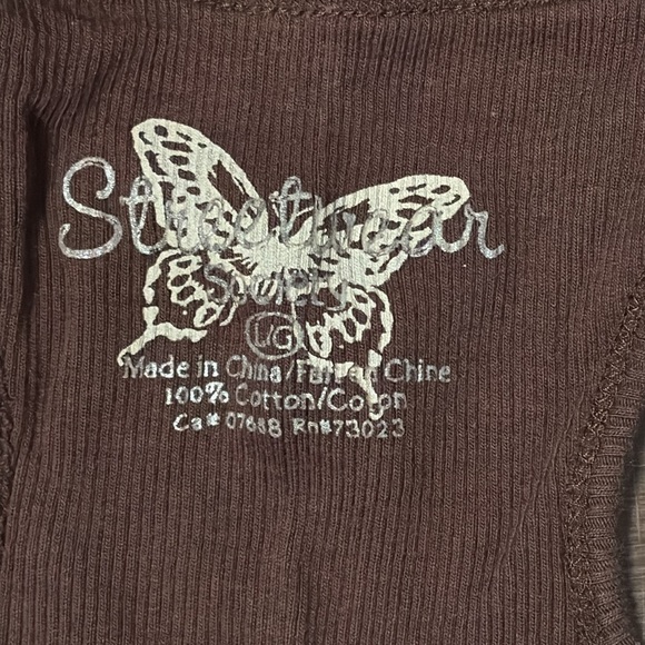 4/$20 Streetwear Society long brown tank top, with lace trim, size Large/ layer - Picture 6 of 6